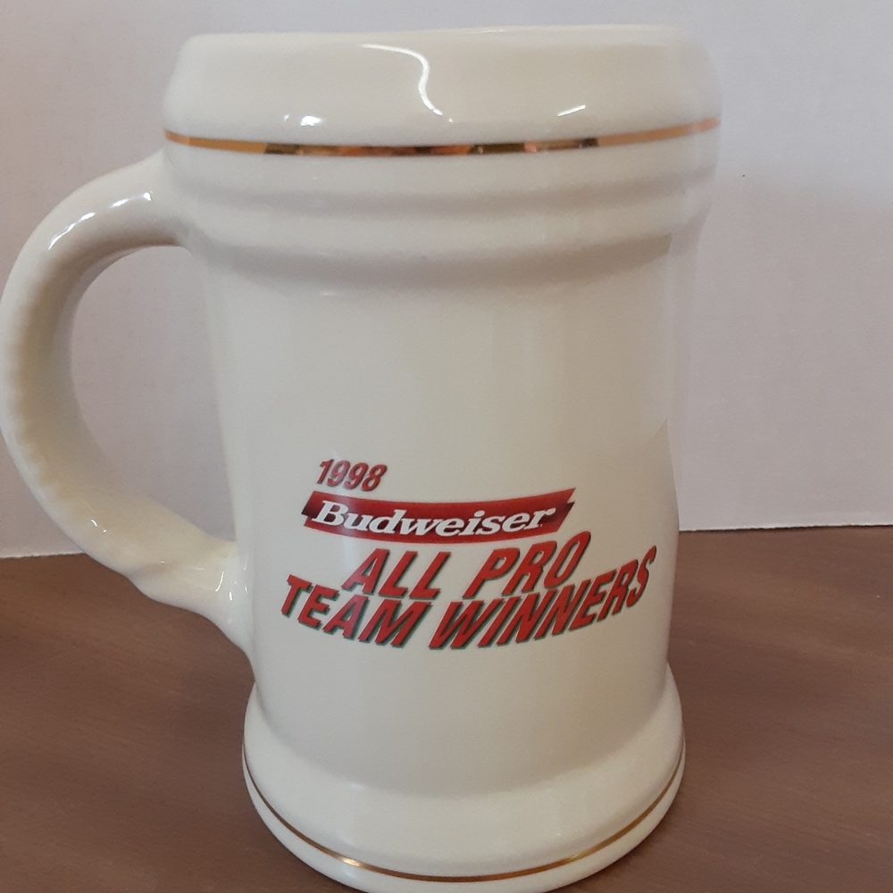 Vintage 1998 Budweiser All Pro Team Winners Stein Handcrafted 1998